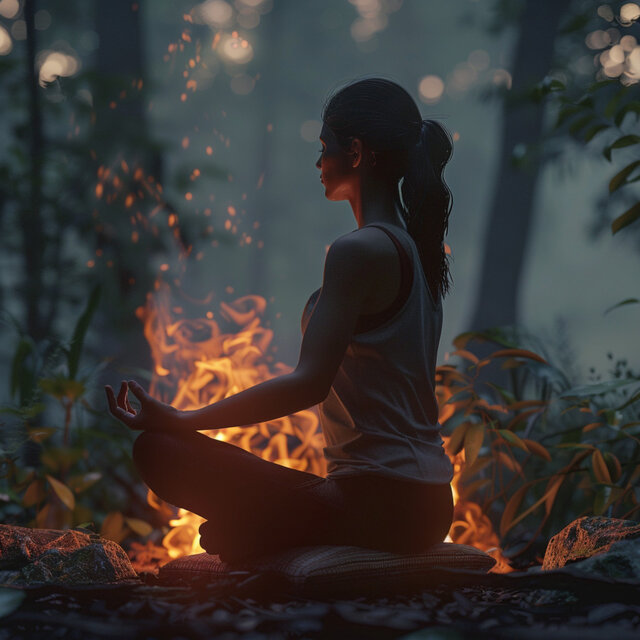 Serenidad En El Fuego: Melodías Calmantes De Meditación