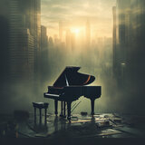 Jazz Piano Harmonic Cityscape