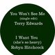 Cover art for album You Won't See Me / I Want You (she's so heavy) by Terry Edwards / Robyn Hitchcock