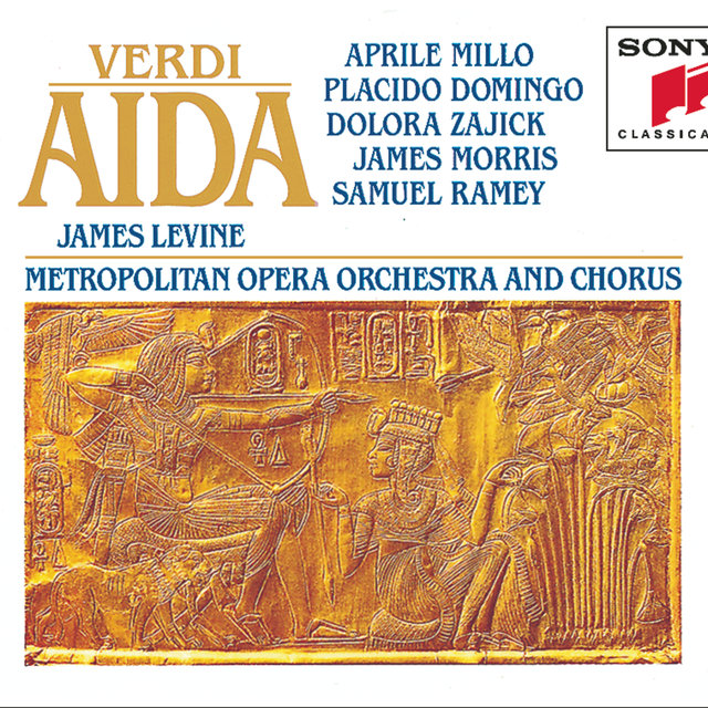 Cover art for album Aida by Aprile Millo, Plácido Domingo, Dolora Zajick, Samuel Ramey, James Morris, Metropolitan Opera Orchestra, James Levine