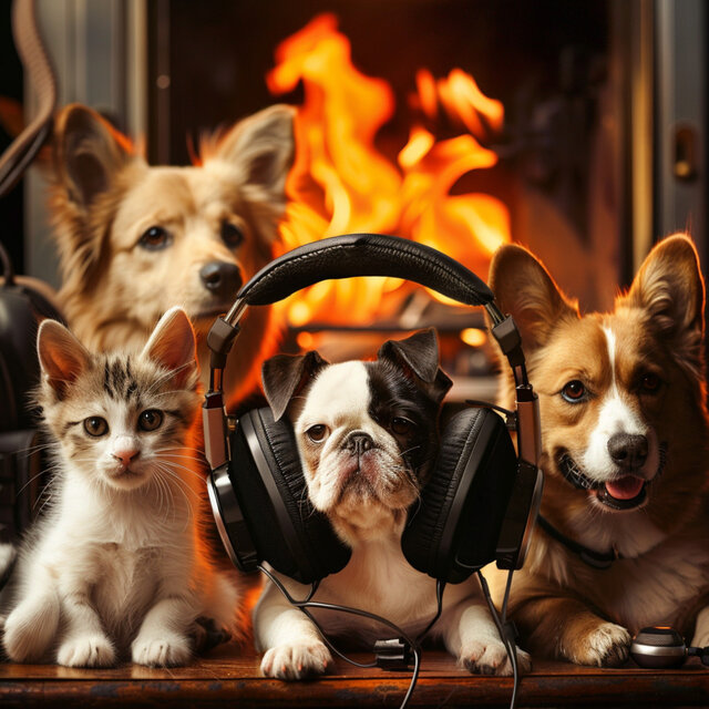 Harmony in Fire's Glow: Soothing Music for Pets
