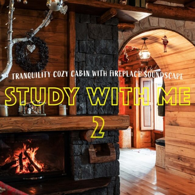 Study with Me: Tranquility Cozy Cabin with Fireplace Soundscape 2