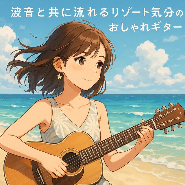 Stylish Guitar Music with Wave Sounds for a Resort Mood