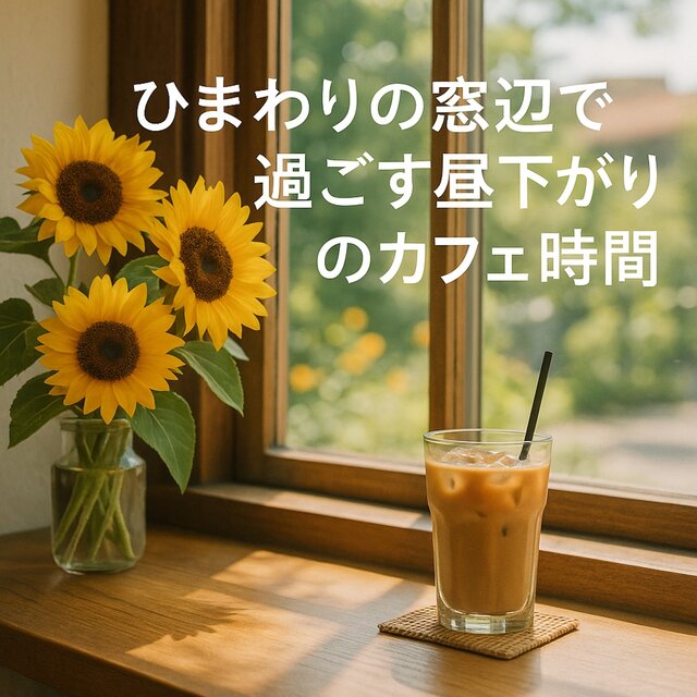 Afternoon Café Time by the Sunflower Window