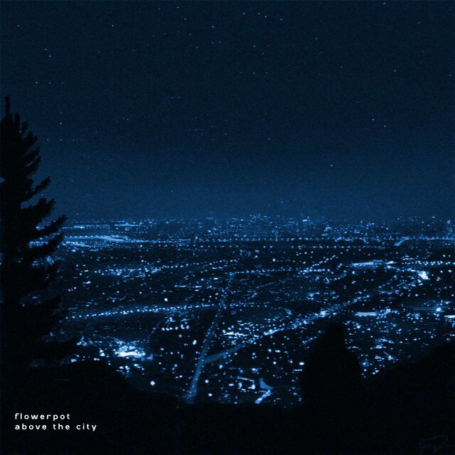 above the city