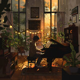 Acecho Matutino Del Piano Para Los Gatos