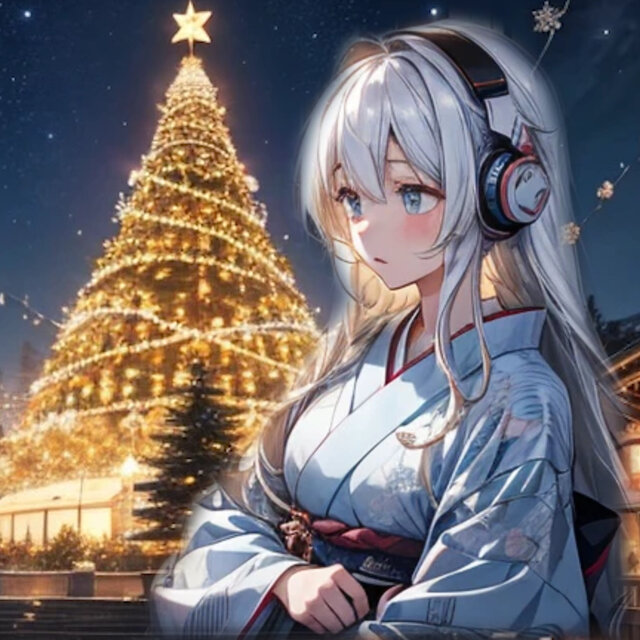 Holy night with dancing snow