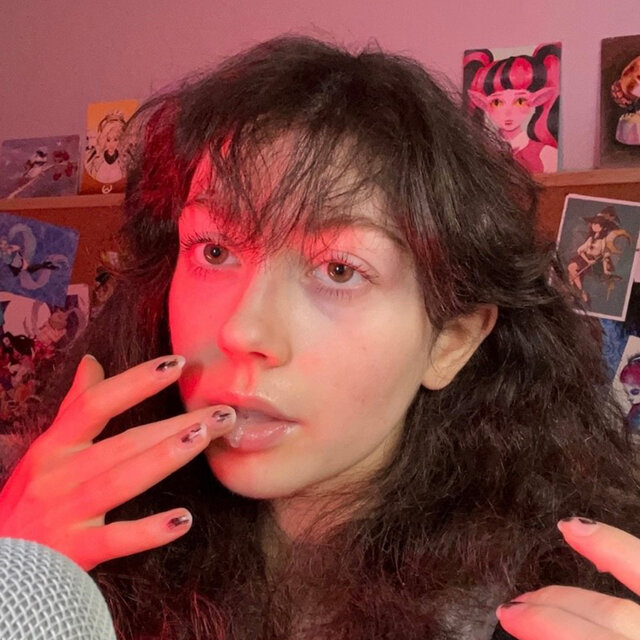 ASMR Spit Painting Us - First Myself, Then You (Layered Mouth Sounds, Face Touching)