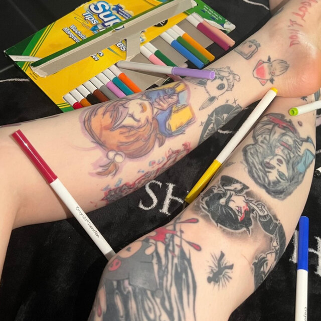 ASMR Tracing My Tattoos with Markers