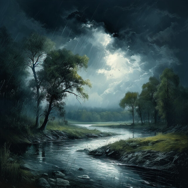 Binaural Dreamscape: Sleeping to River and Rain Sounds
