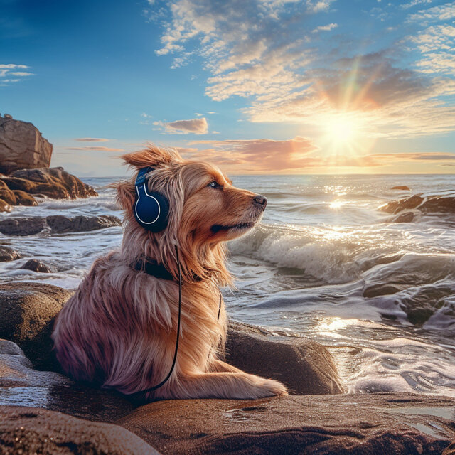Serene Ocean Dog: Chorale's Joyful Wagging