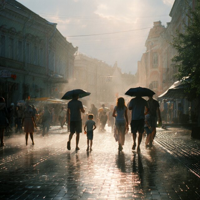 Umbrellas in a Crowd