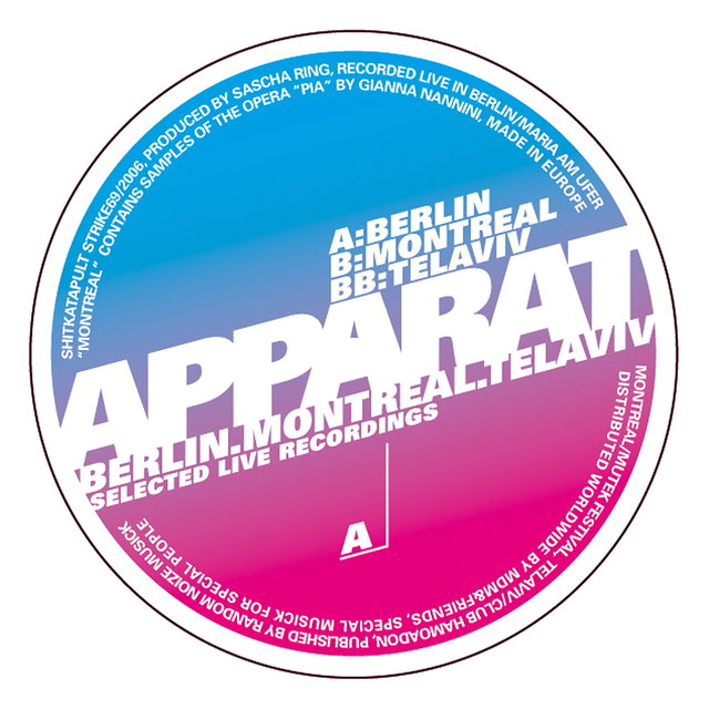 Cover art for album Berlin, Montreal, Tel Aviv by Apparat