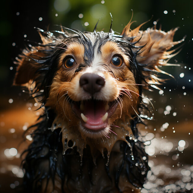 Tiempo De Juego Bajo La Lluvia: Perros Con Melodías Alegres