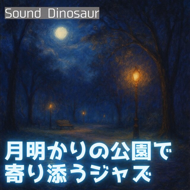 月明かりの公園で寄り添うジャズ