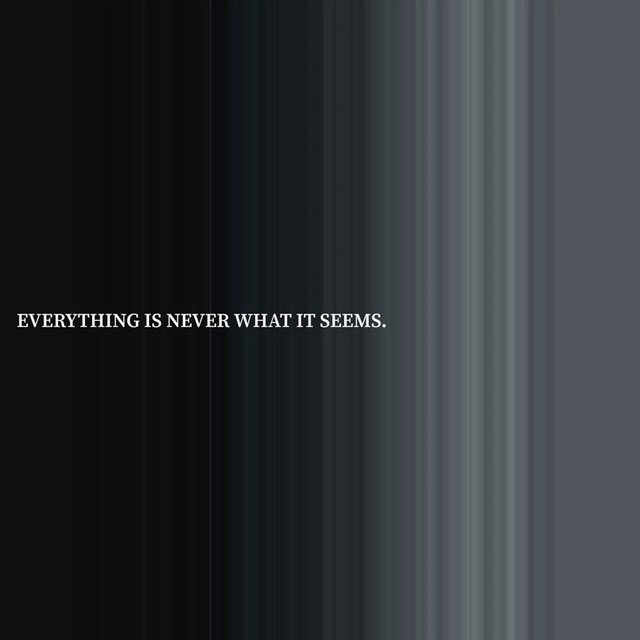EVERYTHING IS NEVER WHAT IT SEEMS.
