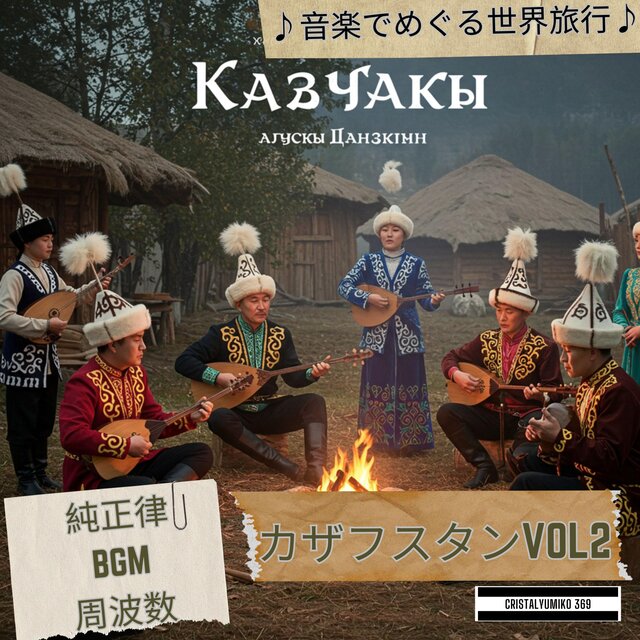 リラックス音楽 世界旅行BGM・カザフスタン・音で旅する 純正律432Hz・528Hz 癒しと集中のヒーリングサウンドVOL2