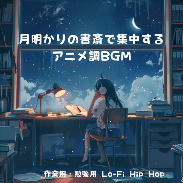 作業用・勉強用 Lo-Fi Hip Hop：月明かりの書斎で集中するアニメ調BGM