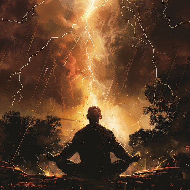 Binaural Serenity: Thunder Meditation Vibes