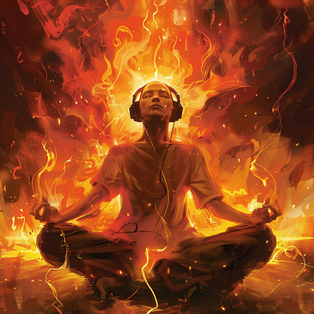 Meditation Within Fire: Serene Glow