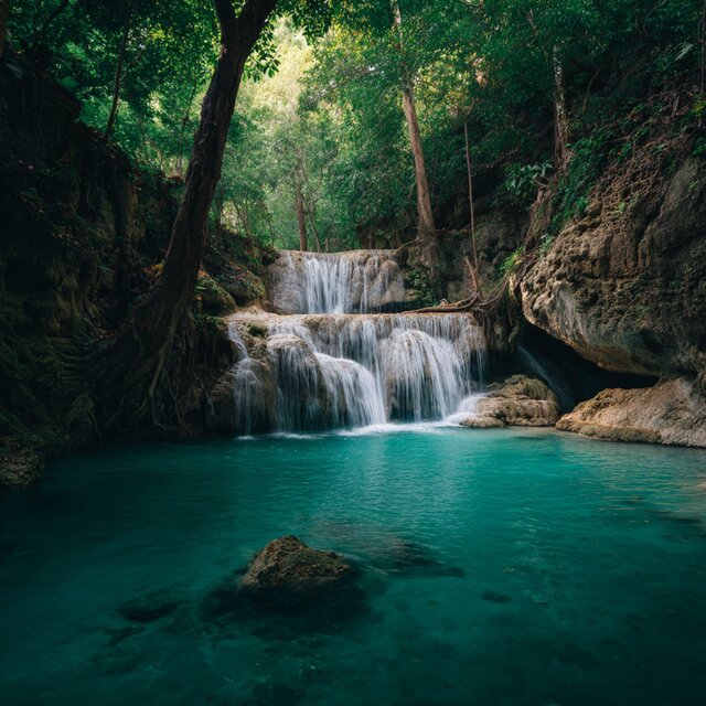 Relaxing Music with Waterfall Sounds