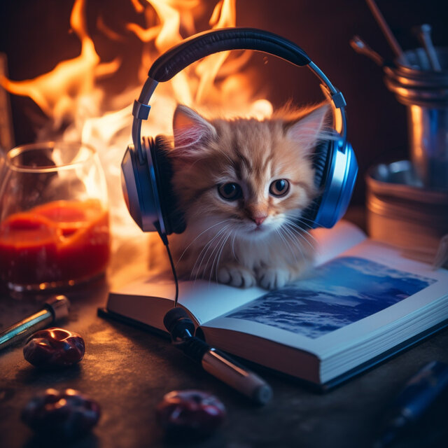 Feline Binaural Fire: Soft Glow Harmonies