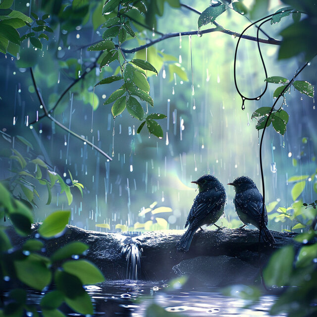 Nature's Relaxation: Binaural Birds and Gentle Rain - 92 96 Hz