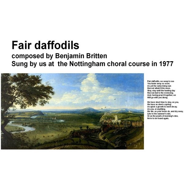Nottingham summer course 1977 britten flower songs - fair daffodils