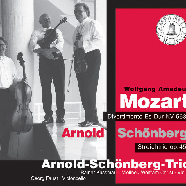 Cover art for album Mozart: Divertimento, K. 563 - Schoenberg: String Trio, Op. 45 by Schoenberg Trio
