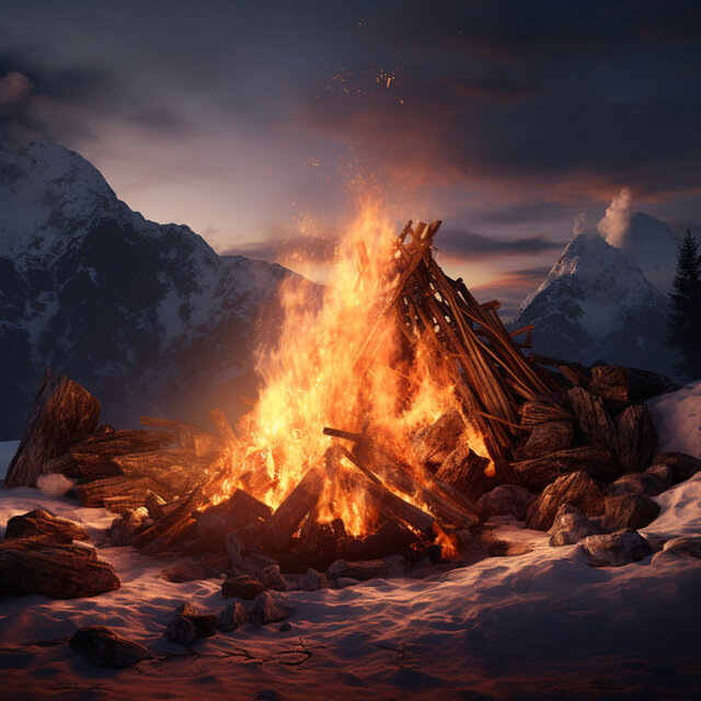 Cats' Fireside Relaxation: Gentle Ember Sounds