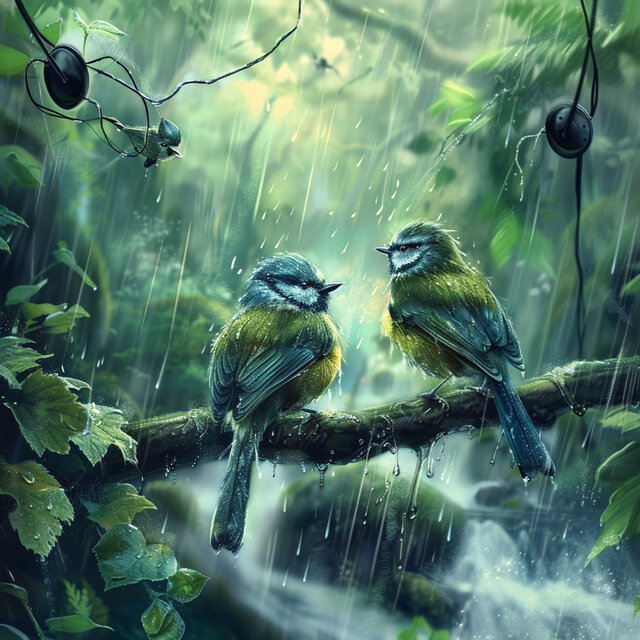Birds in Rain: Binaural Nature’s Peaceful Cadence - 80 88 Hz