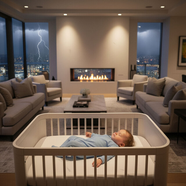 2 Hours of Baby Sleep Therapy – Endless Rain, Thunderstorm & Fireplace Crackle (Pink/White Noise)