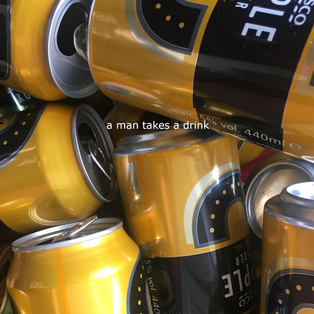A Man Takes a Drink