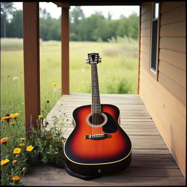 holding a guitar