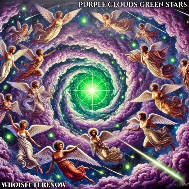 Purple Clouds Green Stars