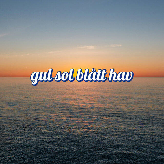gul sol blått hav