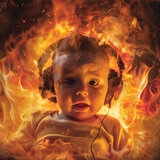 Baby Calm in Fire's Embrace