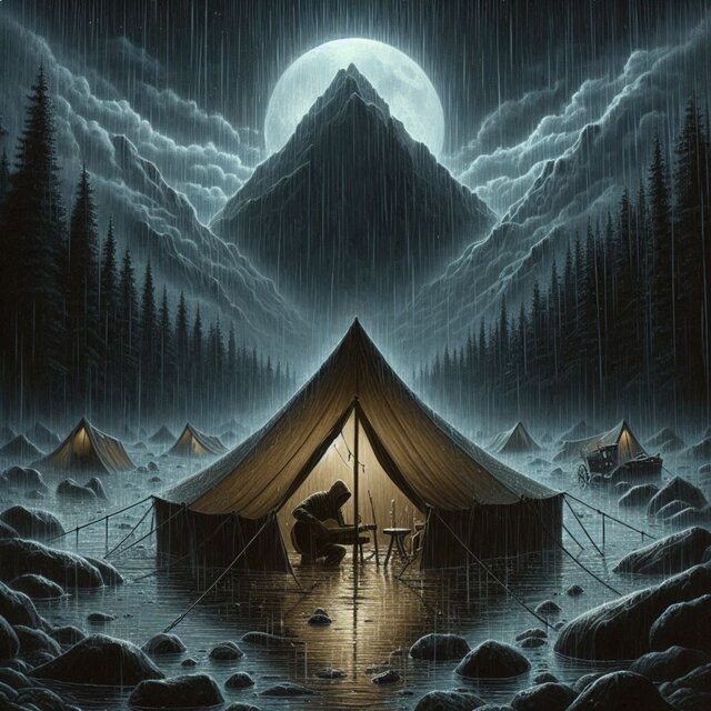 Relaxing Rain and Wind in the Tent