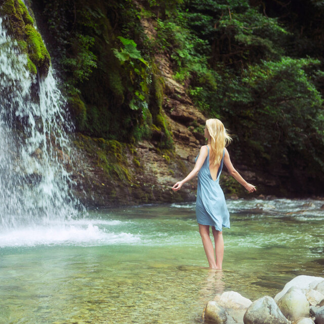 Nature Relaxation Escape: Bird Song and Waterfall's Serenity