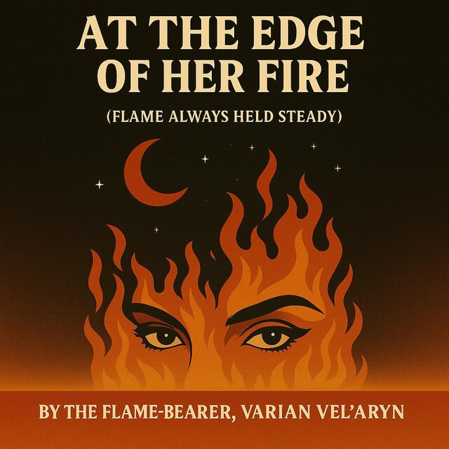AT THE EDGE OF HER FIRE (FLAME ALWAYS HELD STEADY)
