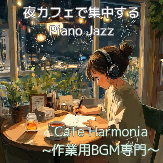 夜カフェで集中するPiano Jazz