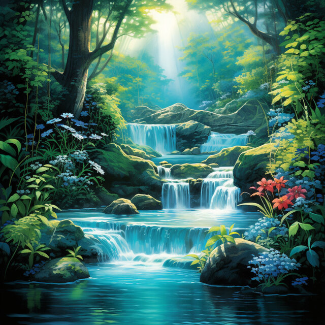 Peaceful Rapids: Melodic Flowscapes