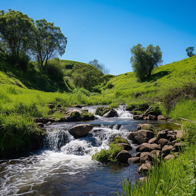 Flowing Serenity: Gentle Mountain Stream