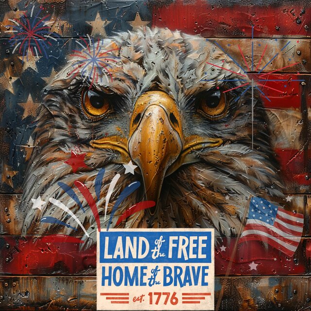 Land of The Free Home Of The Brave 1776