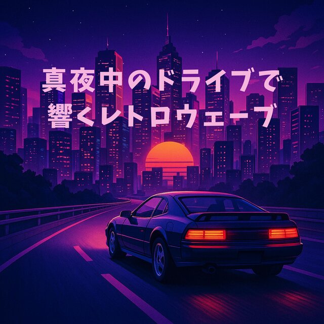 真夜中のドライブで響くレトロウェーブ