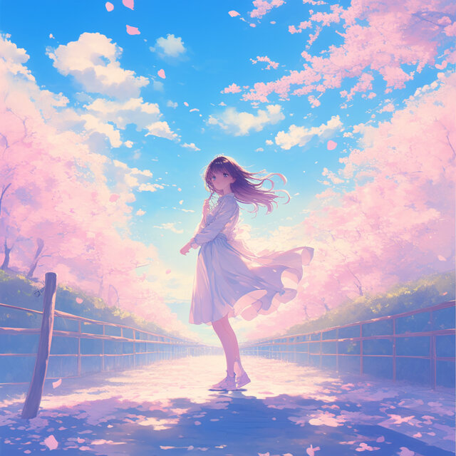 風にほどけた花びら
