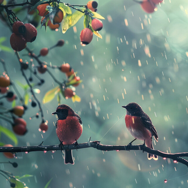 Soothing Binaural Rain and Birds in Nature Ambience