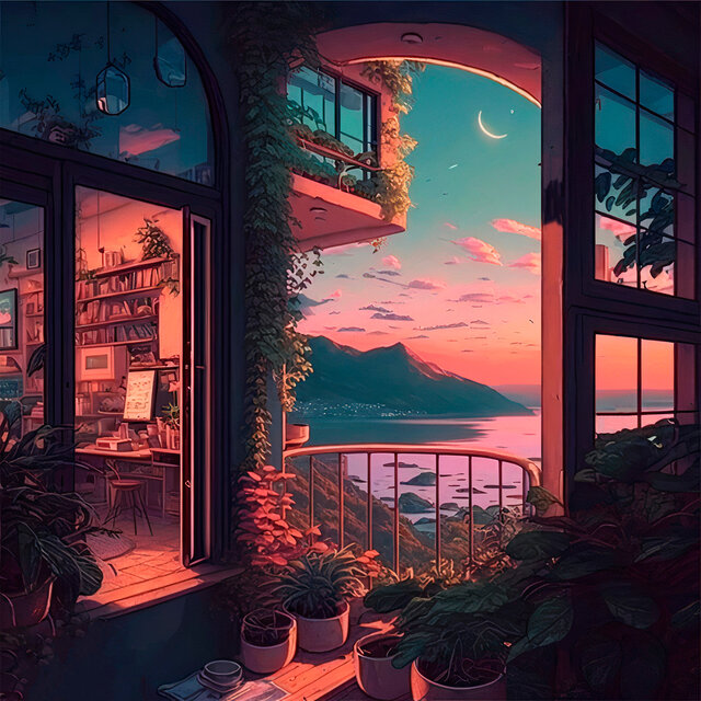 Summer Sunset in the Mountains