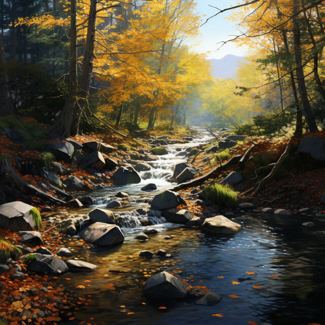 Tranquil Stream Echoes: Calming Water Melodies