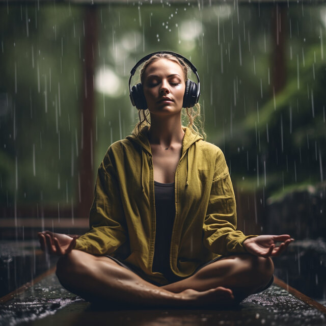 Yoga in Rain: Binaural Tranquil Rhythms